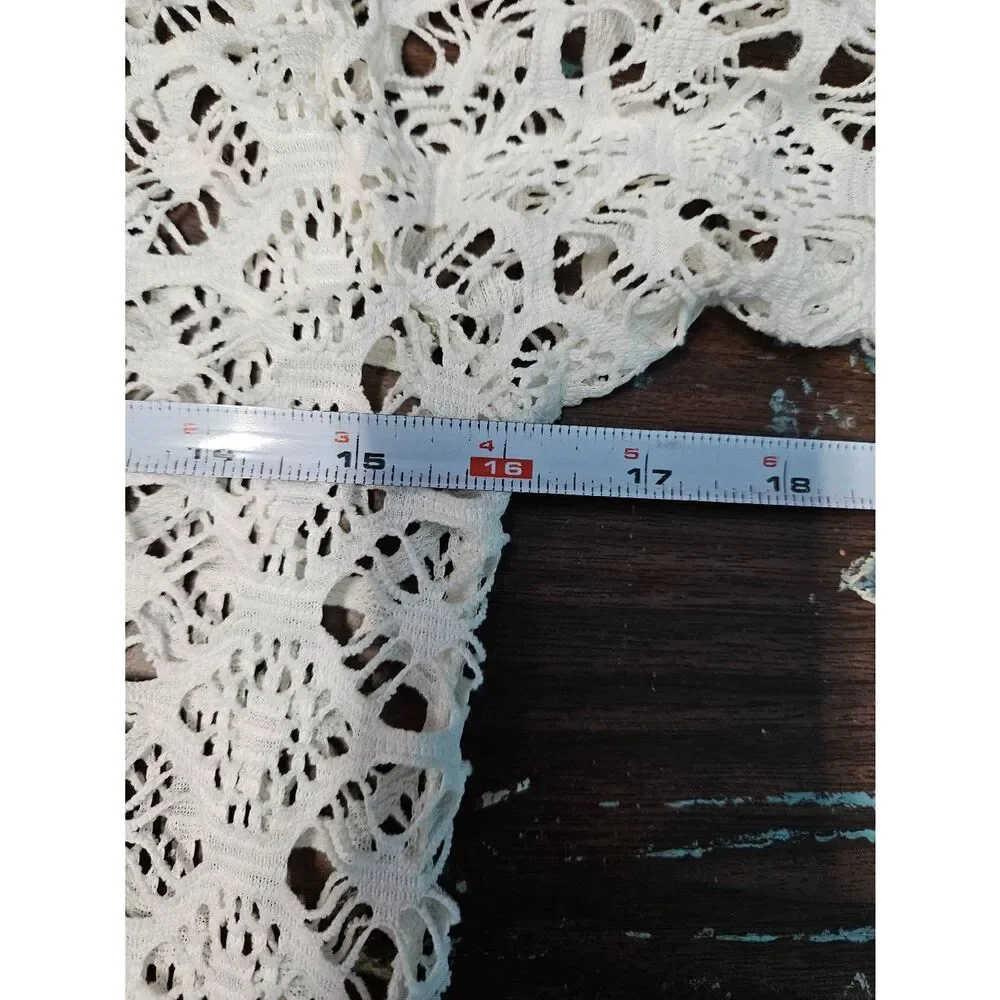Cream Crochet Long Maxi Swim Cover Womens size Small